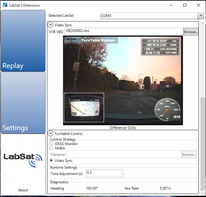 LabSat software replaying synchronised video LabSat 3 extensions software replaying synchronised video